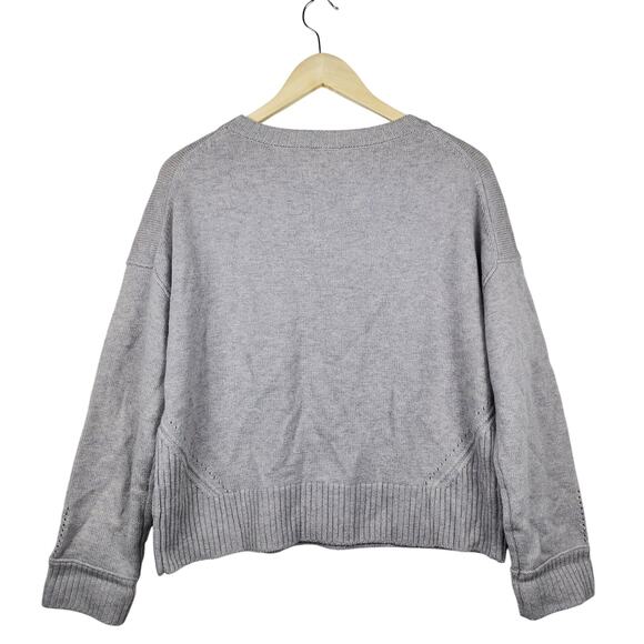 Rails "Presley" Dove Gray Cashmere Wool Blend Pullover Round Neck Sweater M - Picture 5 of 10